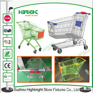 Asian Style Grocery Store Shopping Trolley with Advertisement